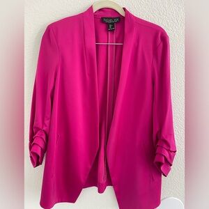 Open front blazer with 3/4 sleeves